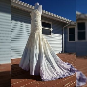 Ombre Amsale Size 6 Cream Wedding Dress